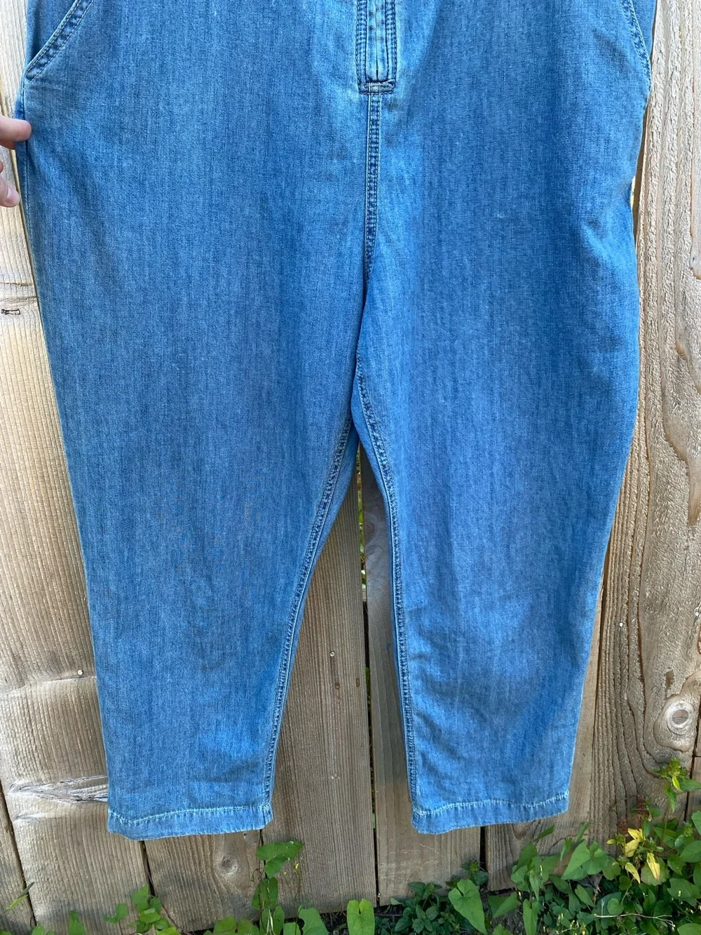 Free People Chambray Overalls